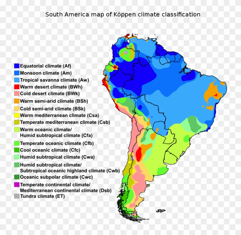 Koppen Climate South America Clipart