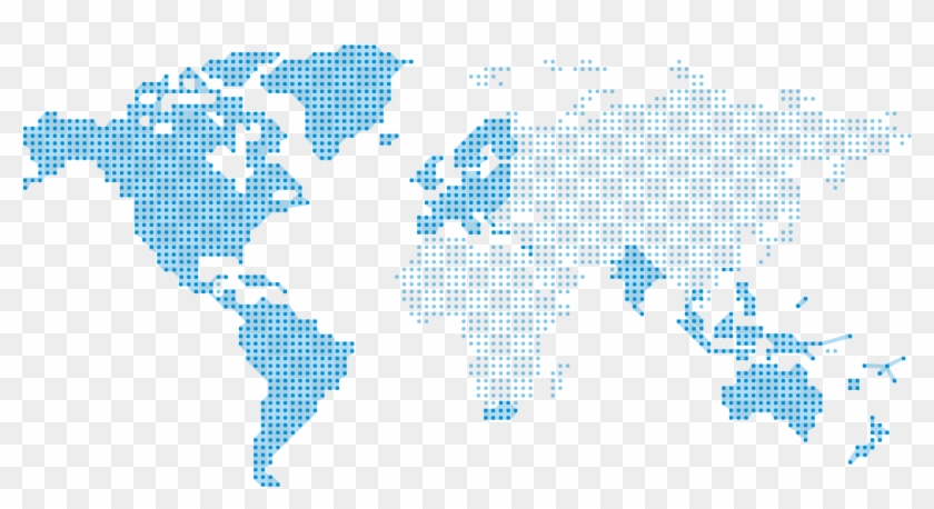 Map Availability Blue - Dotted World Map Vector Png Clipart