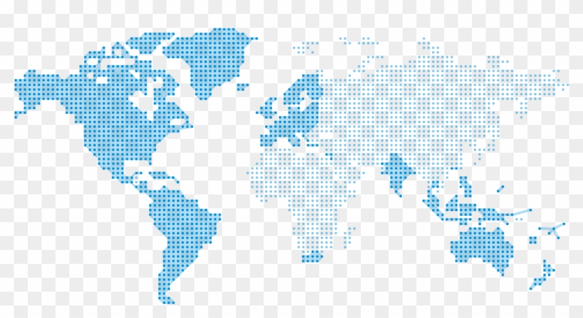 Map Availability Blue - Dotted World Map Vector Png Clipart #3430832