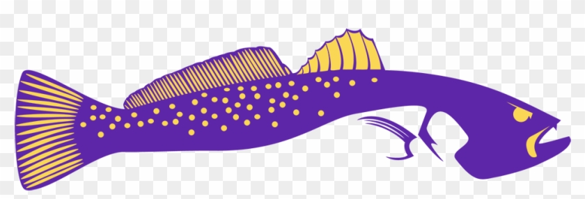 Purple & Yellow Skiff Life Speckled Trout Fishing Decal - Decal Clipart