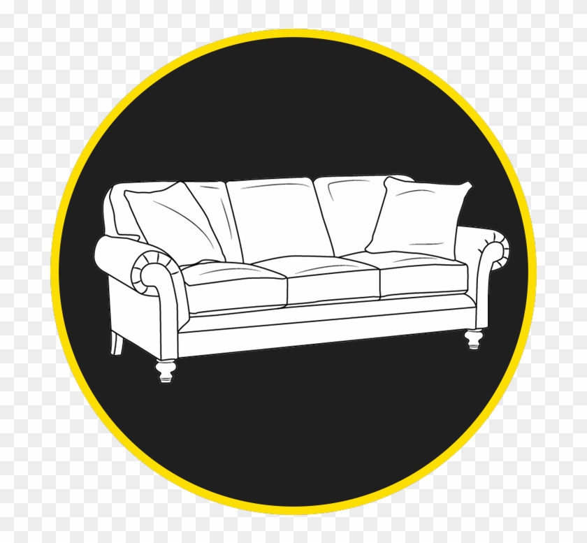 Couch Icon Black Background Circle - Studio Couch Clipart #3433468