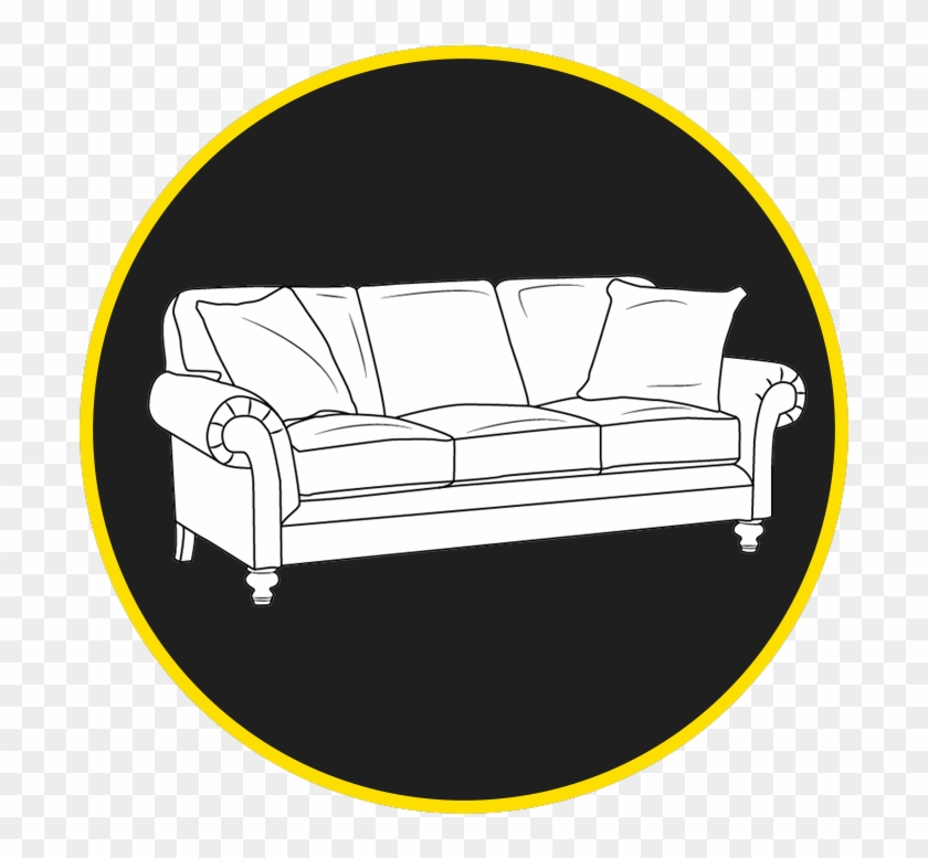 Couch Icon Black Background Circle - Studio Couch Clipart