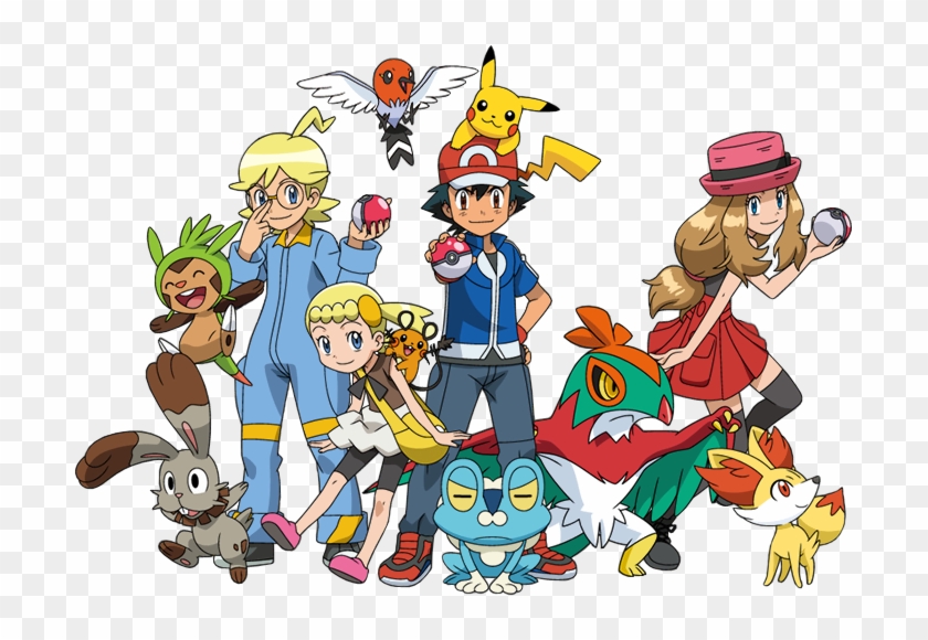 [pokemon Xy Na Netflix] - Pokemon Serena Ash Bonnie Clemont Clipart #3434959