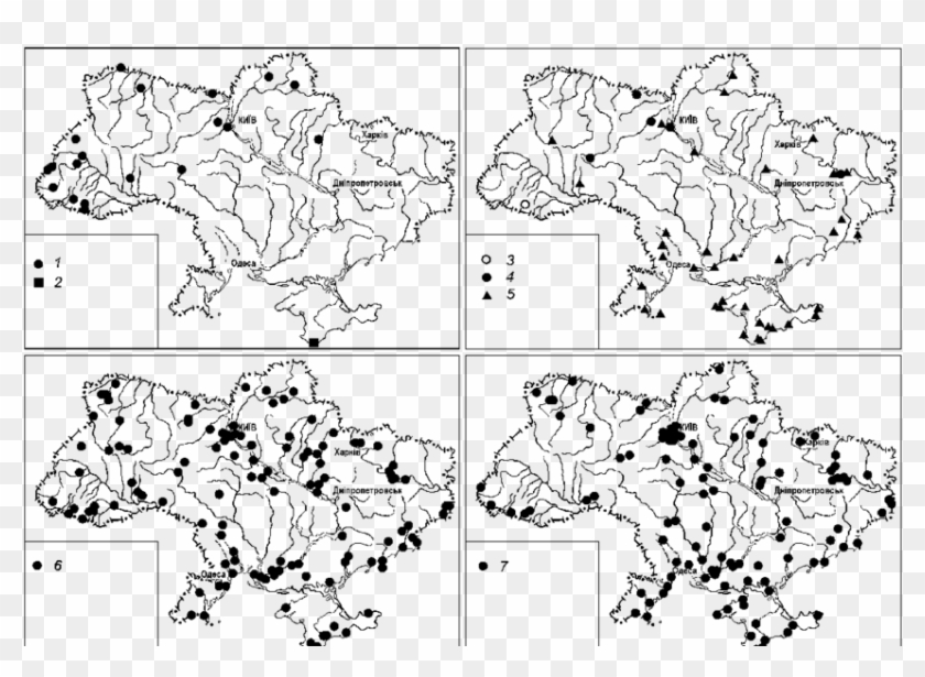 Distribution Of Species Belonging To The Subsection - Line Art Clipart