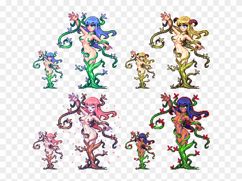 Mandrake Monstergirl - Monster Girl Pixel Art Clipart