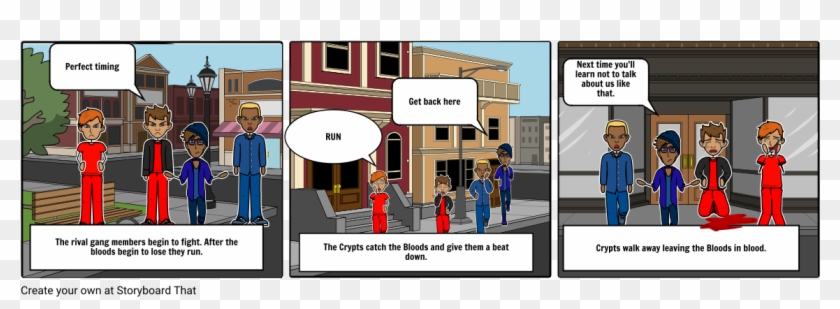 Gang Fight - Cartoon Clipart