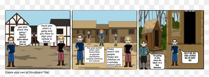 Huck Finn Comic Book - Cartoon Clipart