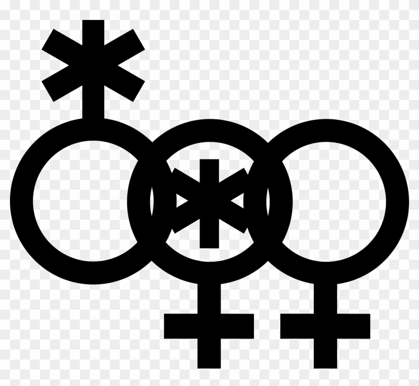 Nonbinary Woman Symbol Interlocked With A Nonbinary - Nblnb Symbol Clipart #3436954