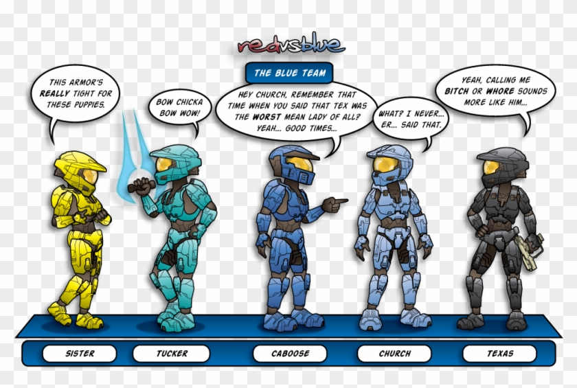 The Team By - Halo Red Vs Blue Teams Clipart #3437191