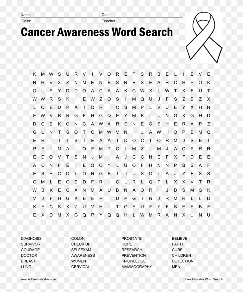 Free Awareness Word Search Templates At Awareness Word - Valentines Day Word Search Clipart #3437277