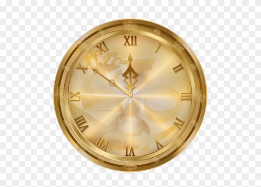 Tubes Horloges En Png - Gold Clock Png Clipart #3437844