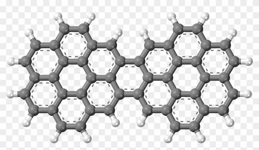 Dicoronylene 3d Ball - Cbd Ball And Stick Model Clipart #3438772