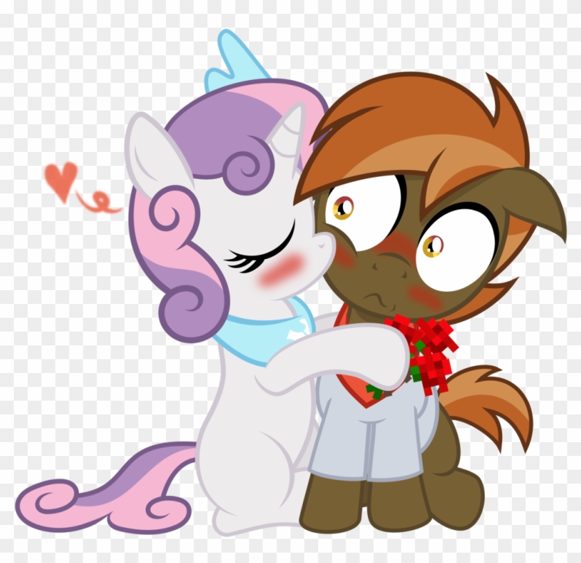 Medio Cre, Blushing, Button Mash, Dead Source, Don't - Mlp Sweetie Belle Kisses Button Mash Clipart