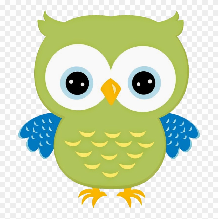 Coruja Verde Png - Cute Blue Owl Clipart Transparent Png