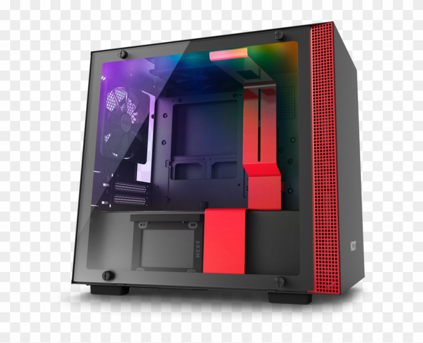 Pdp 0d72fd5d9ecf7dde - Nzxt H200i Black Black Red White Clipart