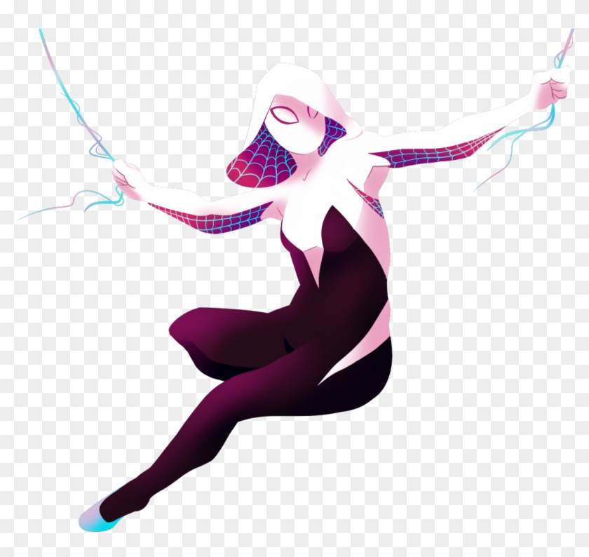 Transparent Spider-gwen Swinging Onto Your Dash - Spider Gwen No Background Clipart #3443130