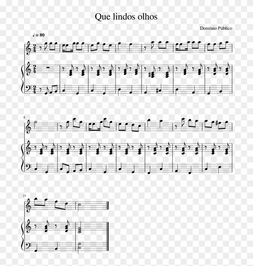 Que Lindos Olhos Sheet Music For Piano, Voice Download - Us Air Force Song Pdf Clipart #3444043