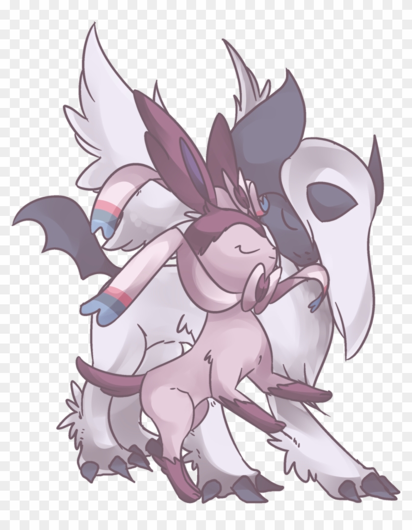 Mega Absol & Nymphia - Mega Absol X Sylveon Clipart