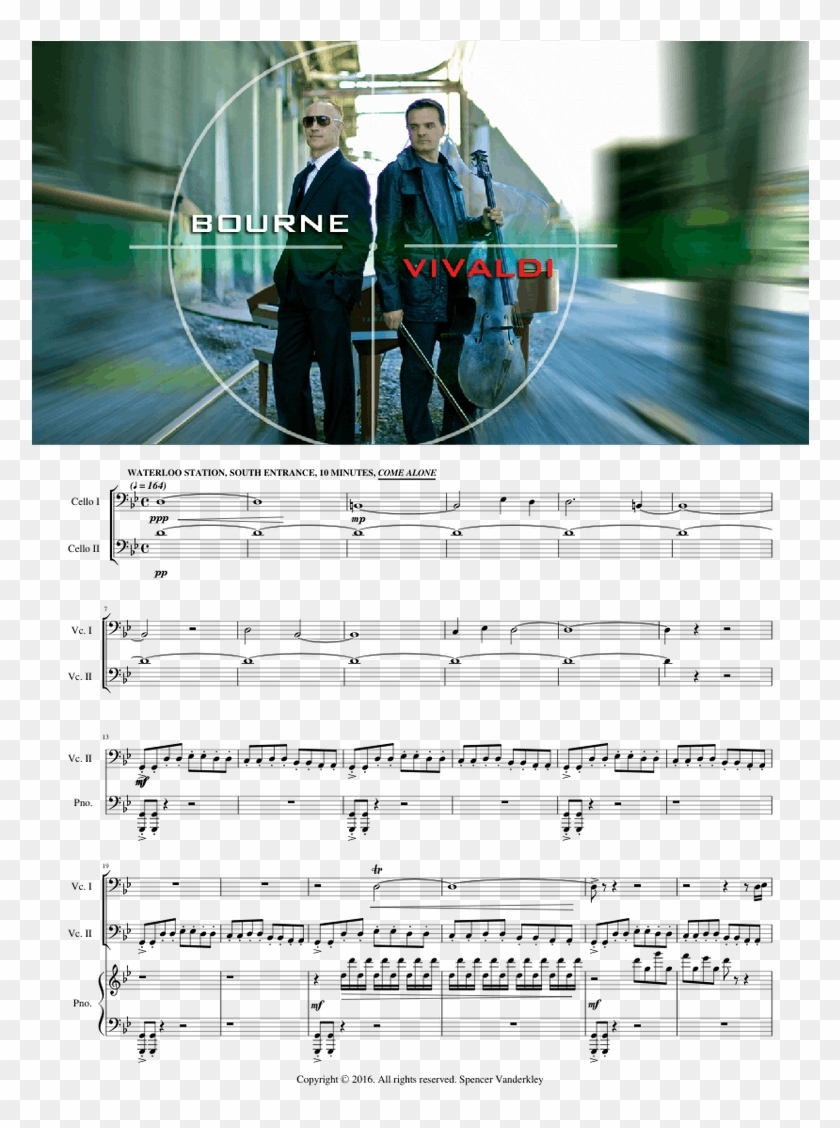 Bourne Soundtrack // Vivaldi's Double Cello Concerto - Sheet Music Clipart