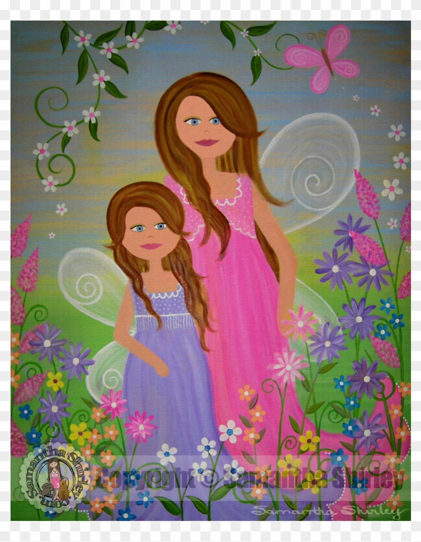 Heavenly Bodies Mother Daughter Angels Girls Kids Wall - Girl Clipart #3445540