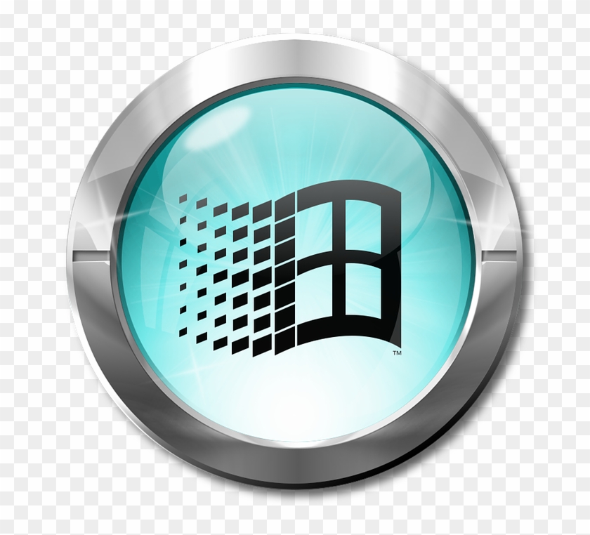 Icon 3d Ie Blue Metal On The Desktop - Microsoft Windows 1 X Clipart #3445862