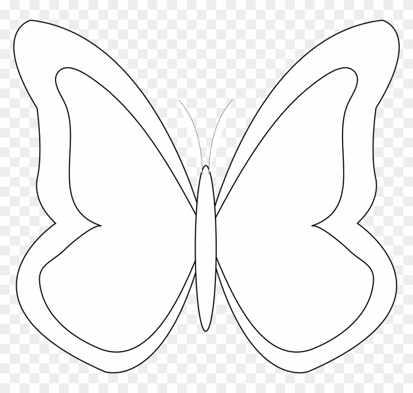 Outline Butterfly Vector Png Clipart
