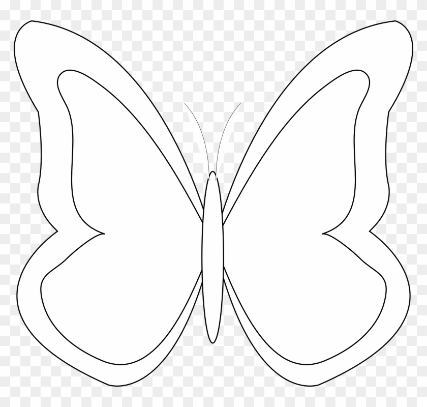 Outline Butterfly Vector Png Clipart #3446560