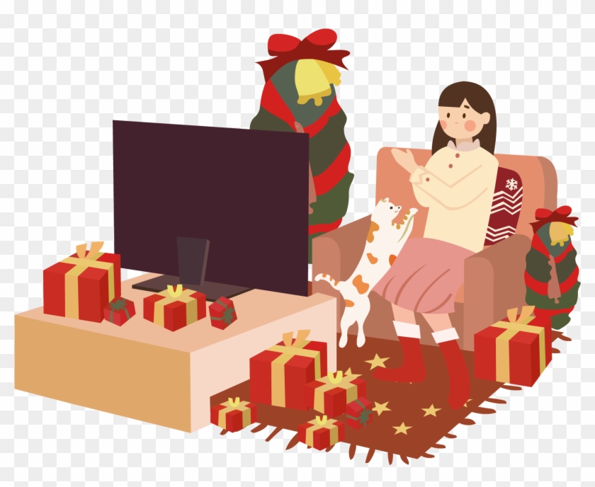 Casa Gorda Navidad Dibujado A Mano Fresco Png E Imagen - Illustration Clipart
