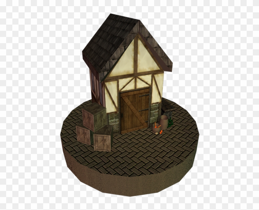 Village House House 3d Medieval Architecture - Outhouse Clipart #3448761