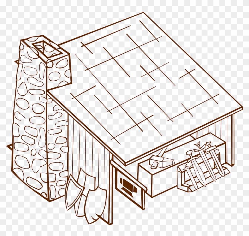 Medieval House Hut - Draw A Blacksmith Shop Clipart #3449081
