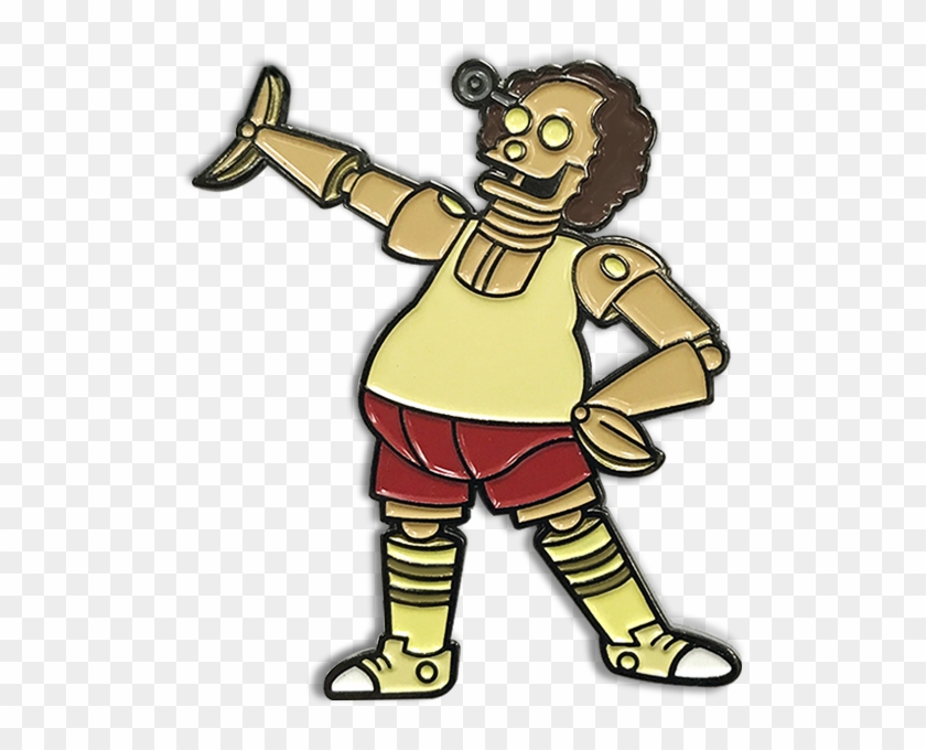 Robotic Richard Simmons Enamel Pin - Cartoon Clipart