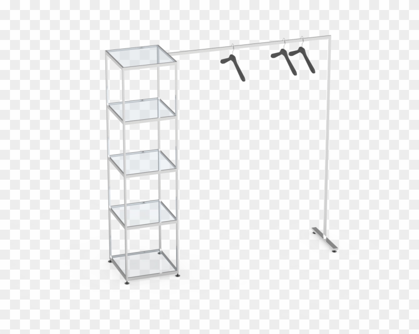 Chrome Metal Boutique Shop Fitting Display Rack - Shelf Clipart #3449268