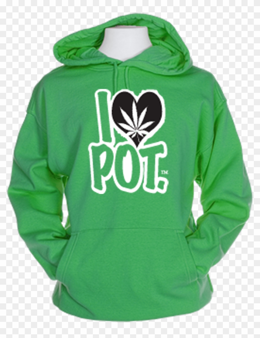 I Love Pot- Mens Kelly Green Hoodie - Hoodie Clipart