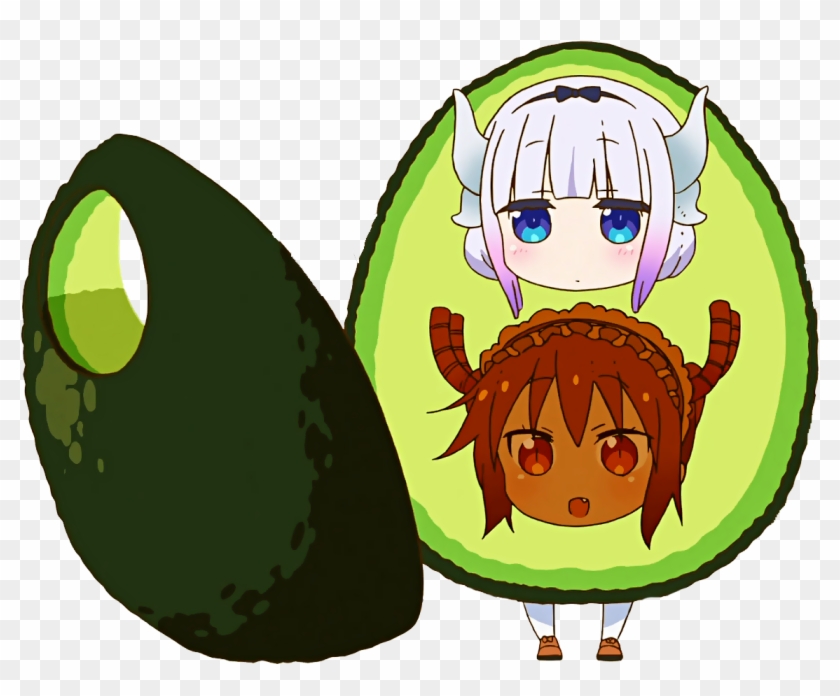 Green Produce Plant Food Fruit Cartoon Fictional Character - Miss Kobayashi's Dragon Avocado Clipart #3450557