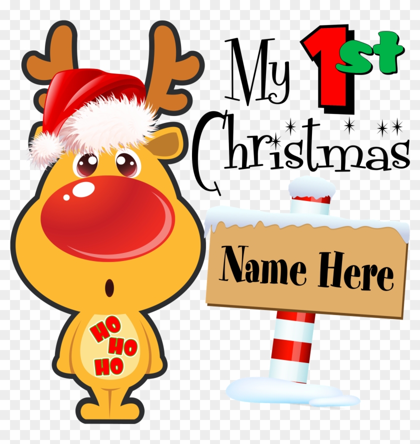 My First Christmas Celebrate Baby's 1st Christmas With - Rudolf The Reindeer Painting Clipart #3450657