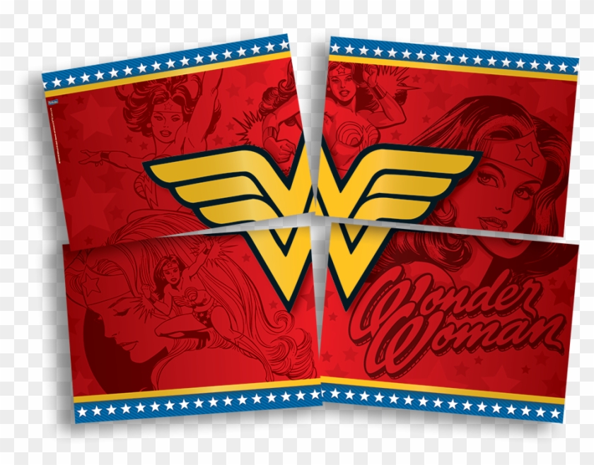 Painel Mulher Maravilha - Wonder Woman Logo Red Background Clipart