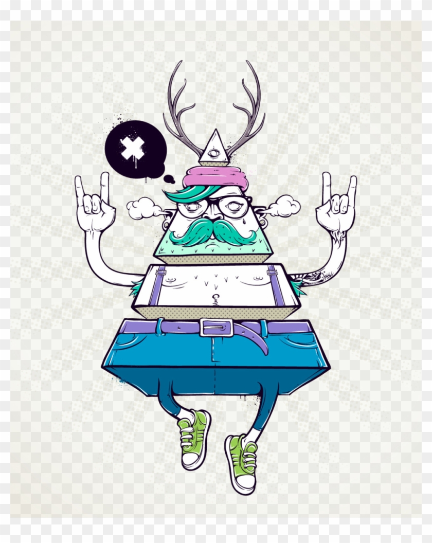 Graffiti Illustration Old - Triangle Characters Clipart