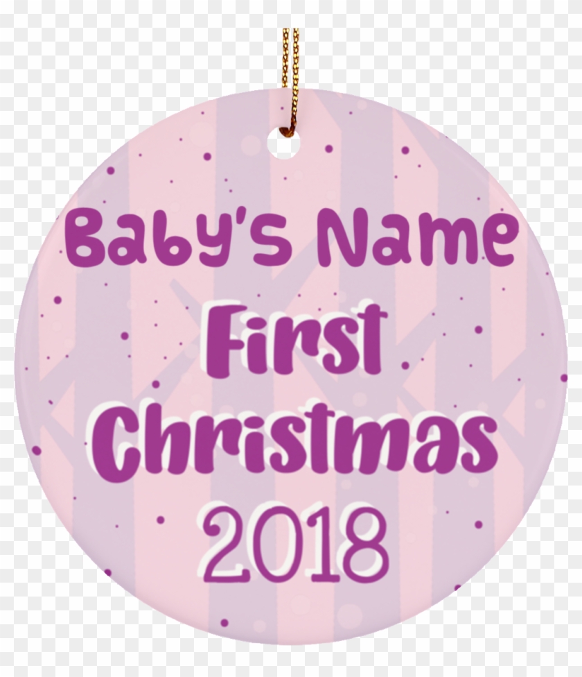 Personalized Baby Ornament For First Christmas 2018 - Circle Clipart
