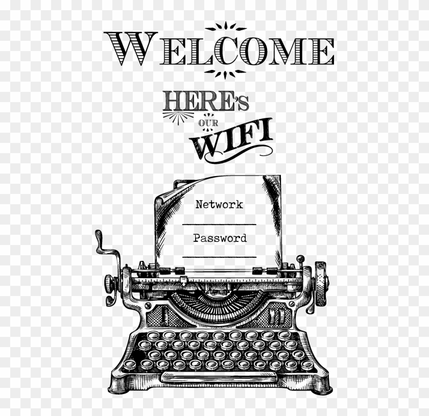 I Created This Cute Little Sign Using This Vintage - Vintage Typewriter Illustration Clipart