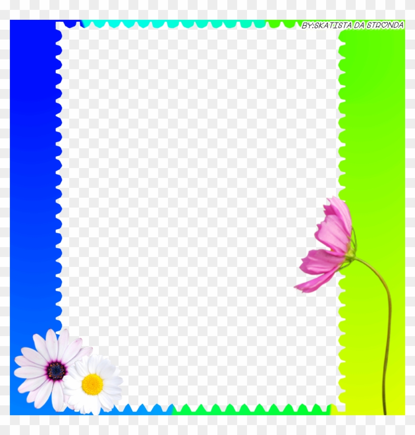 Moldura Verde De Flores - Etiquetas Para Chocolates Para Imprimir Clipart