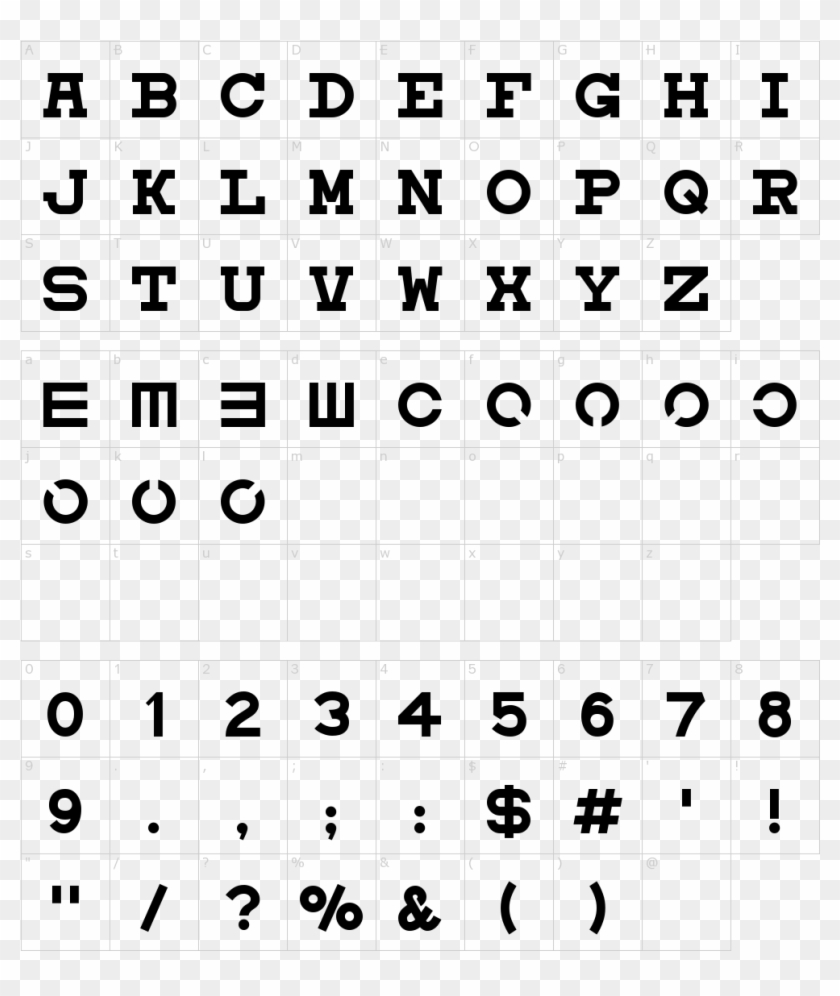 Eyechart Font Clipart