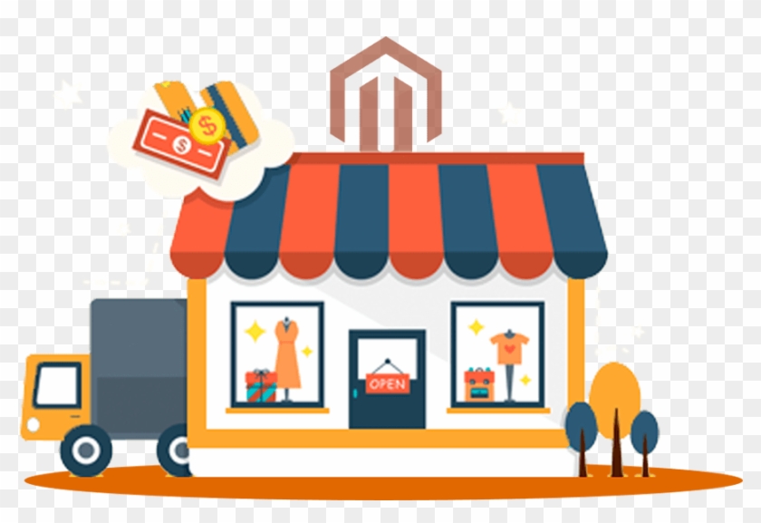 Magento Store B2bmage - Cartoon Shops Transparent Clipart
