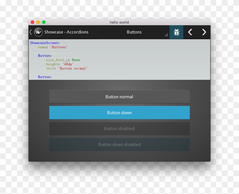 You Should See A Menu Bar Across The Top With A Demonstration - Kivy Examples Clipart