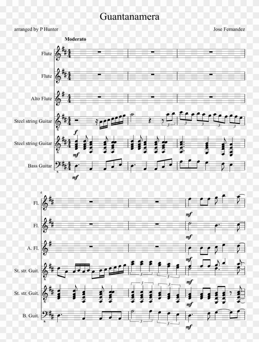 Guantanamera Sheet Music Composed By Jose Fernandez - Puer Natus In Bethlehem Sheet Clipart #3458352