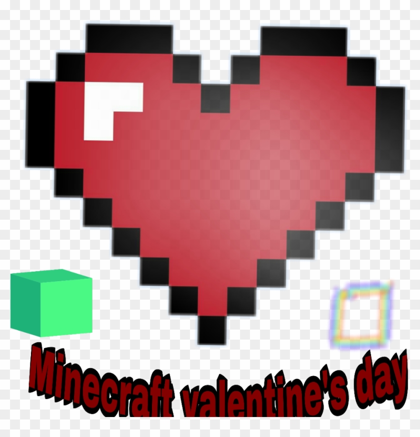 #minecraft Pocket Edition Valentine's Day - Heart 8 Bit Png Clipart #3461541