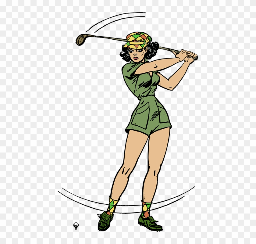 Female Golf Golfer Pinup Retro Woman - Golf Png Files With Transparent Background Clipart