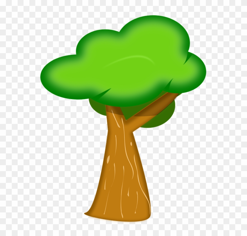 Tree, Trunk, Bark, Green, Forest, Foliage, Brown - Tree Cartoon Gif Png Clipart