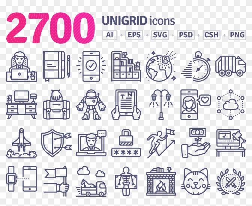 Unigrid Stroke Icons Clipart