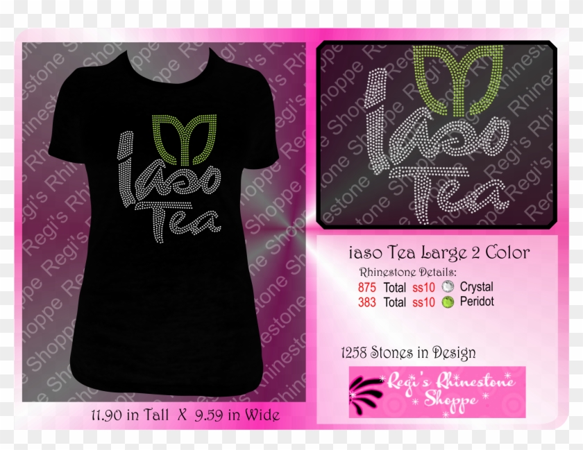 Iaso Tea Large 2 Color Version A Rhinestone Transfer - Illustration Clipart #3464340