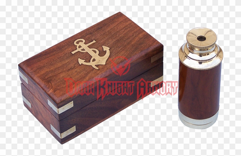 Hampton Nautical Scout's Brass/wood Spyglass Telescope - Telescope Clipart